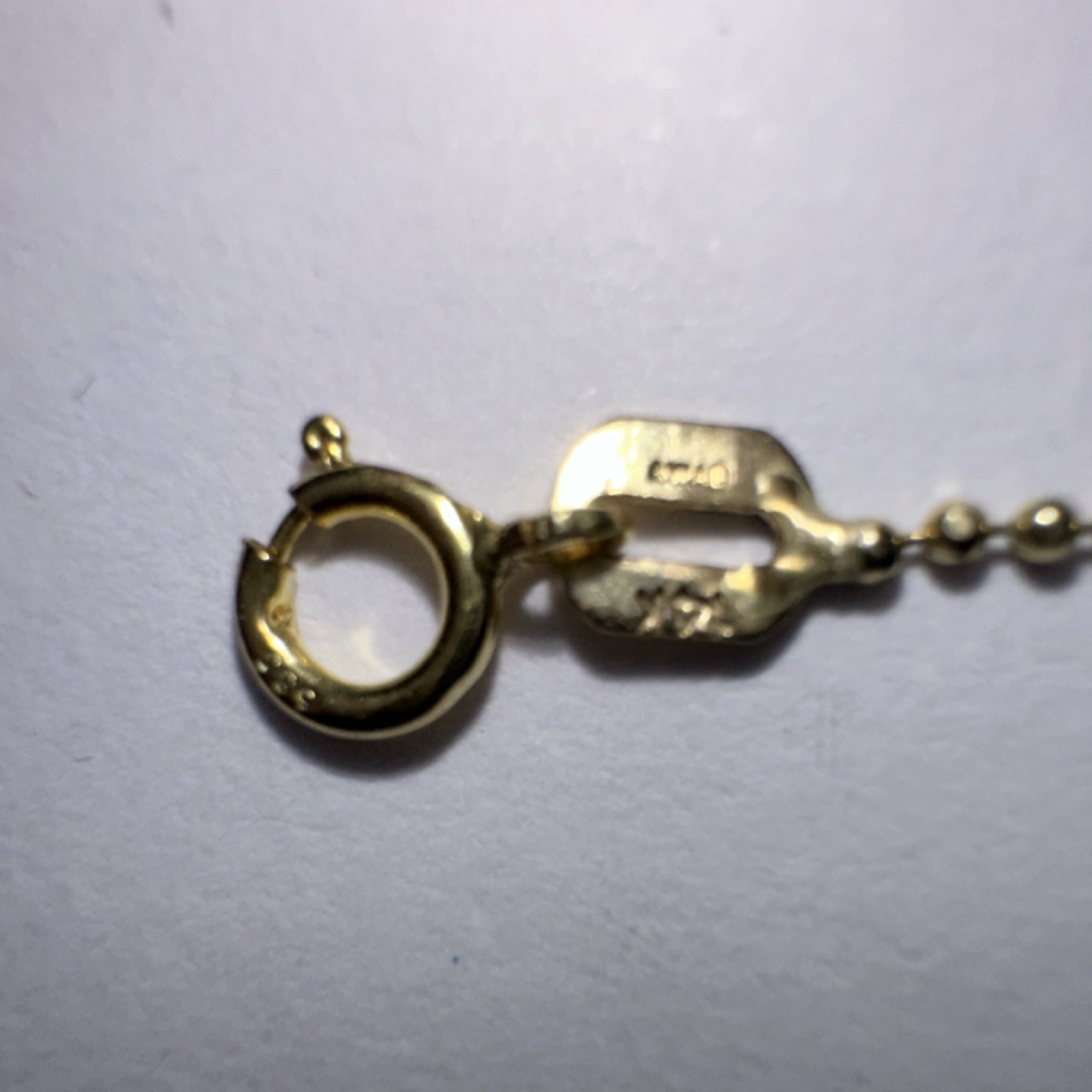 Yellow Gold 14k Ball Anklet 10 inches Spring Ring Closure