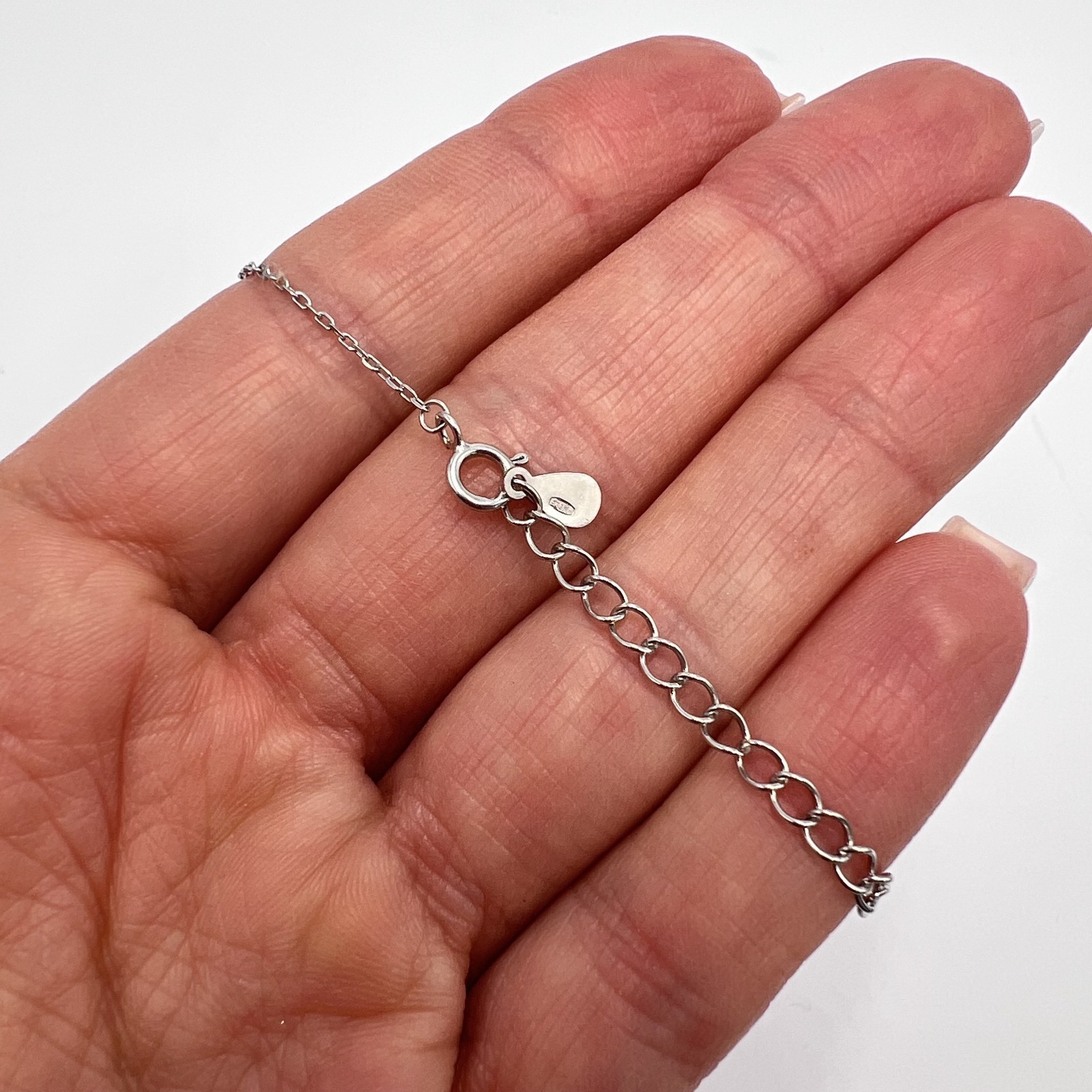 Cute Icon Cross Pendant Chain Sterling Silver 925 Jewelry 17.3in (44cm) 2.05g