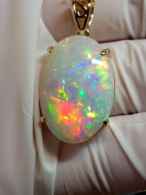 3.00Ctw Oval Cut Lab-Created Fire Opal Solitaire Pendant 14K Yellow Gold Plated