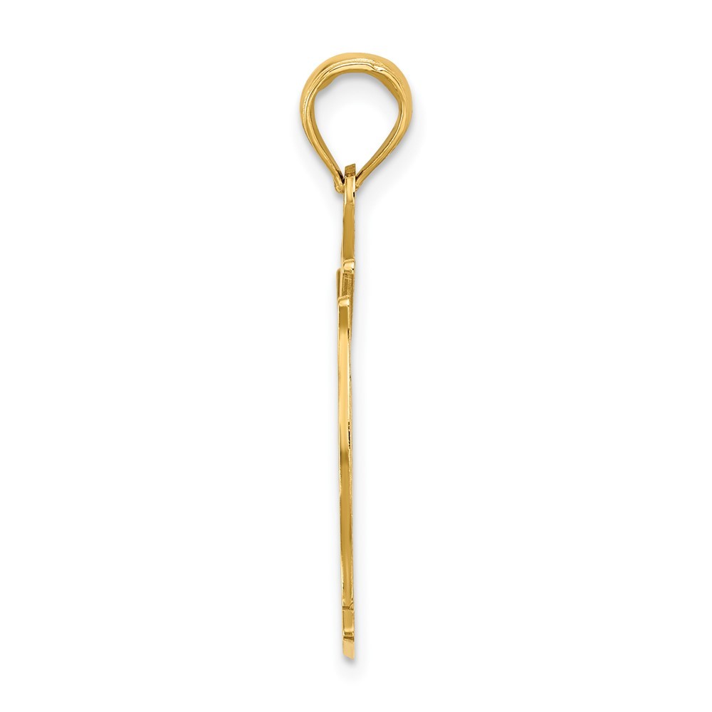 10k Yellow Gold FD LADIES AUX in Shield Cut-out Fancy Charm Pendant