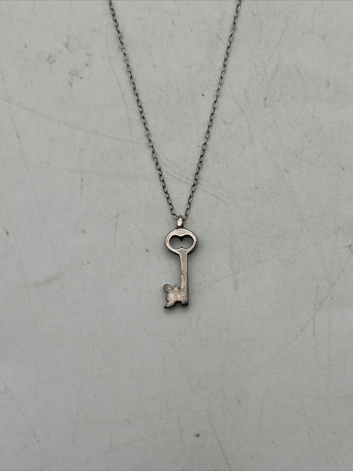 Sterling Silver Key Pendant Necklace 17” – 2.17 Grams