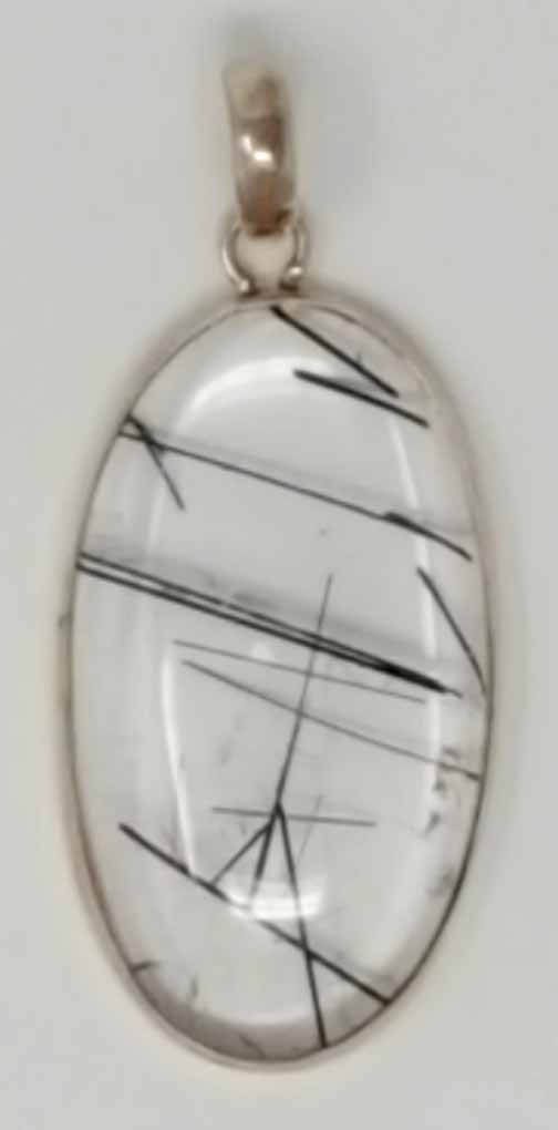 Silver Pendant Gemstone Tourmaline Quartz 13.8g AA Quality Eye Clean 925 Silver
