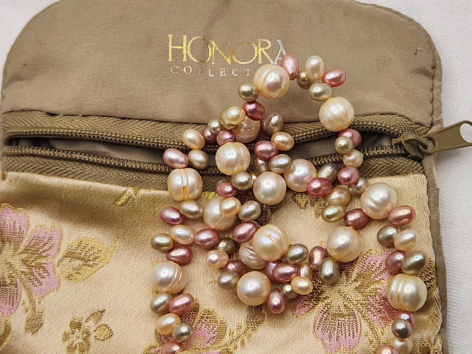 Honora Multicolor Baroque Pearl Necklace 18in 925 Lobster Clasp w/original pouch
