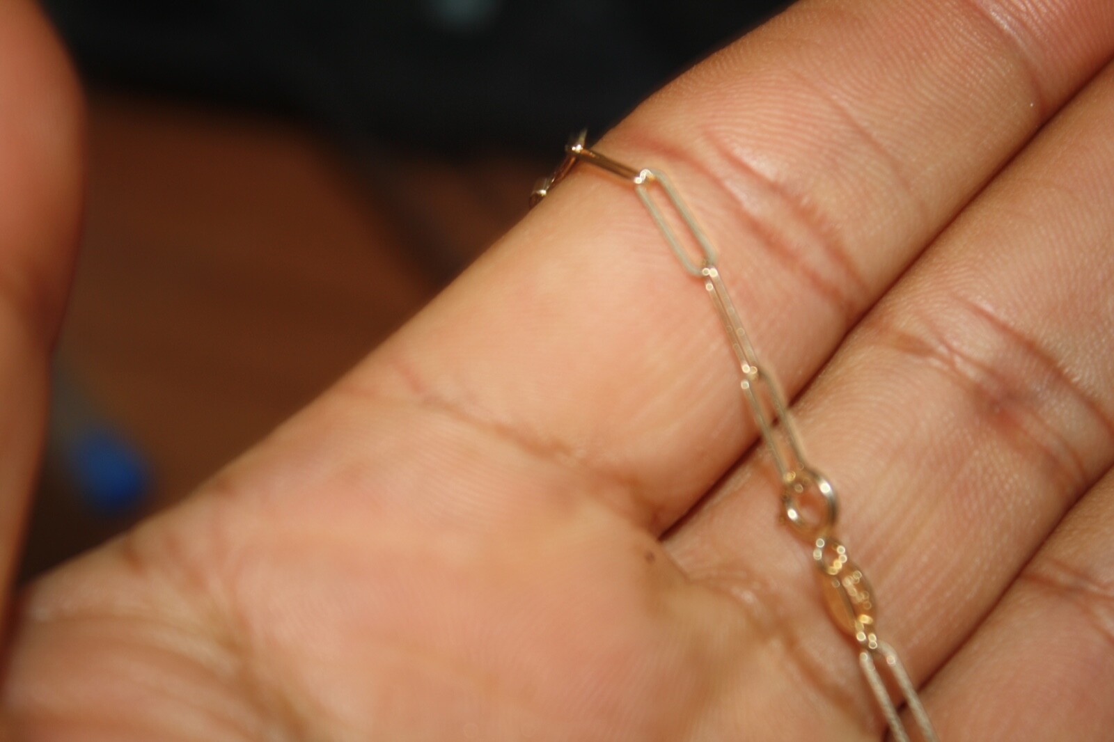 100% Genuine 9k Solid Yellow Gold Long Link Paperclip Chain 70cm. Brand New