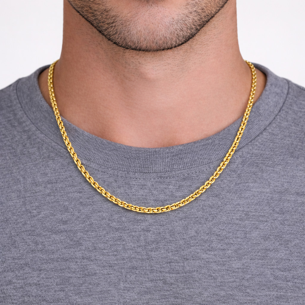 Italian 1/200 14k Yellow Gold Overlay Rope Chain Necklace Bracelet Set Cadena