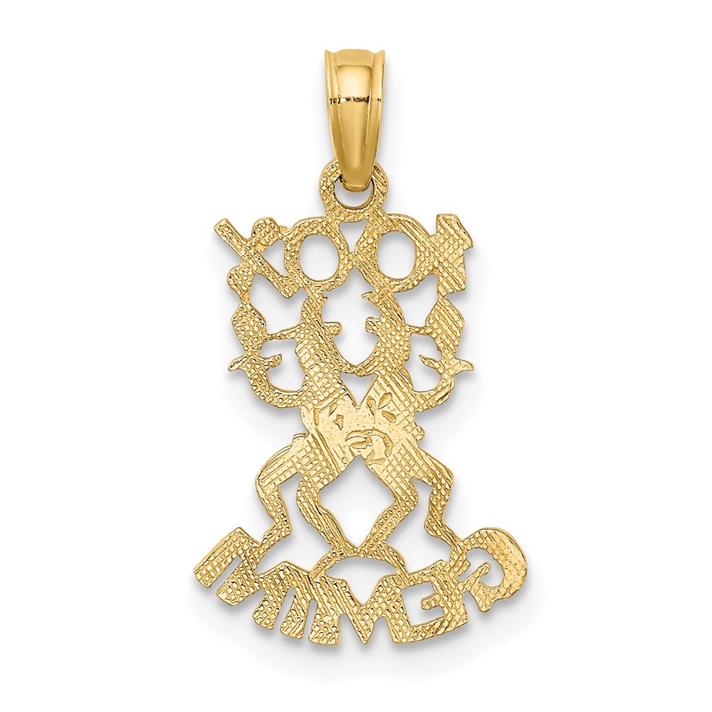 14k Yellow Gold 100% GEMINI Zodiac Charm Pendant 0.56gm L-0.78 in,W-0.47 in