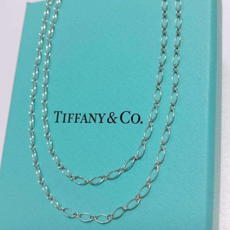 Tiffany & Co. Oval Link Necklace Silver 925 Women Excellent 76cm