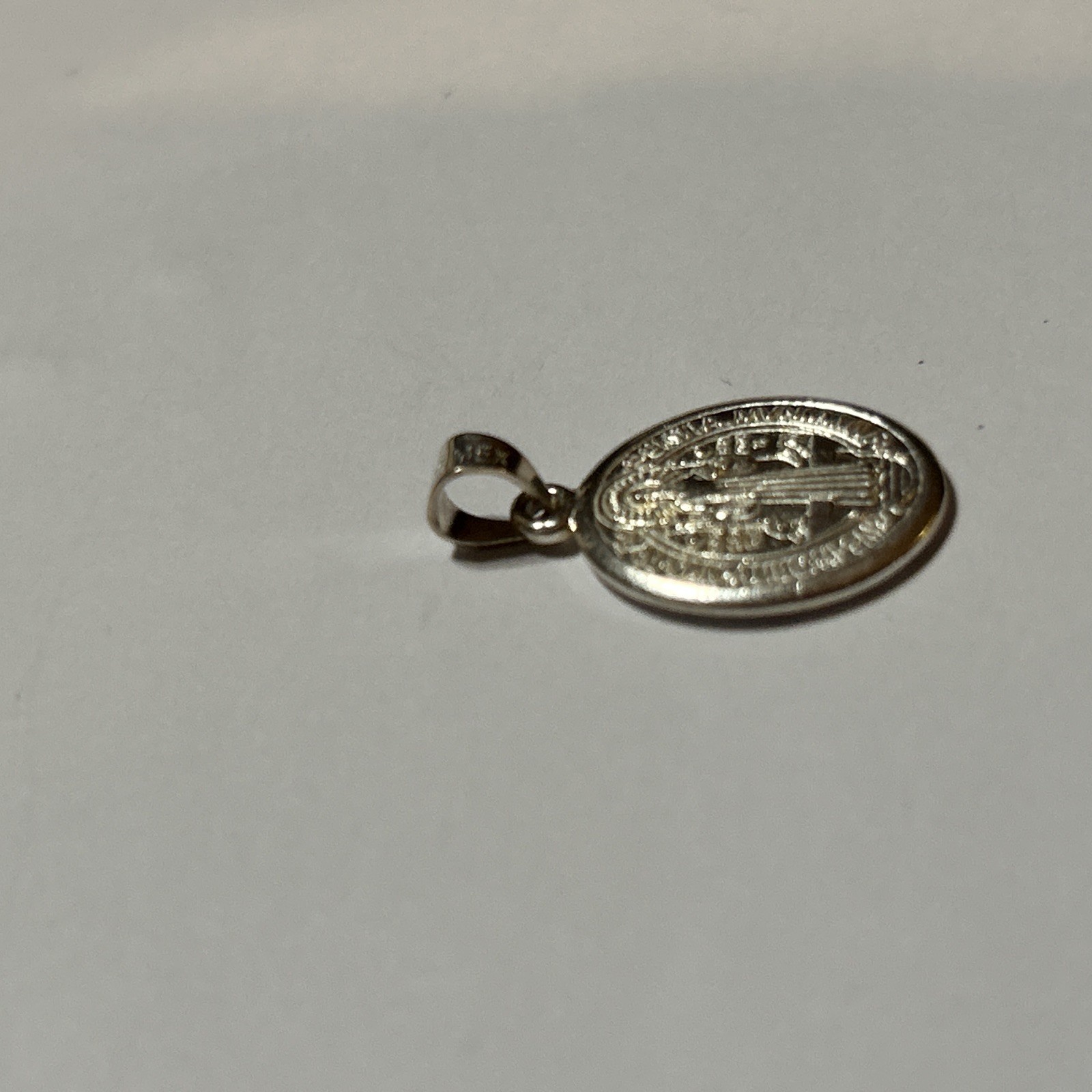 925 Solid Sterling Silver Saint Benedict Medal Oval Big Medallion Large Bail NEW