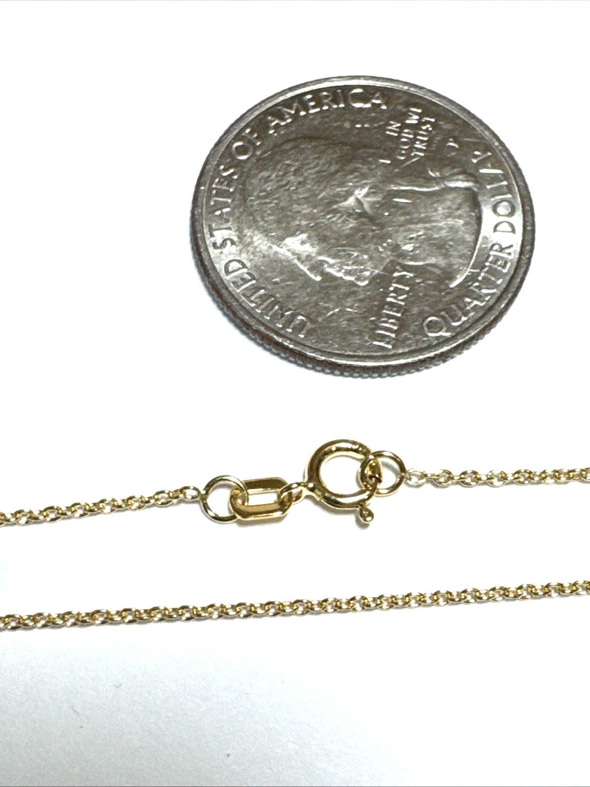 Real 10K Yellow Gold 18” Cable Chain Necklace 1mm Dainty Italy Solid Gold New