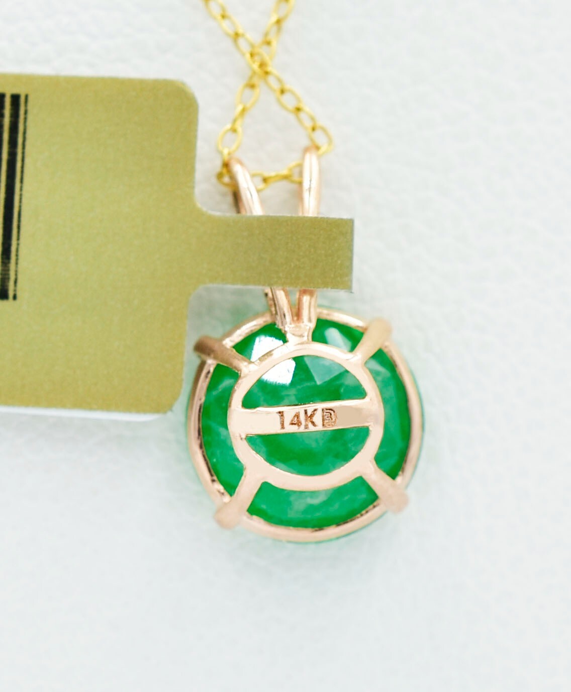 GENUINE 3.75 Cts EMERALD PENDANT 14K ROSE GOLD – Free Appraisal Service – NWT