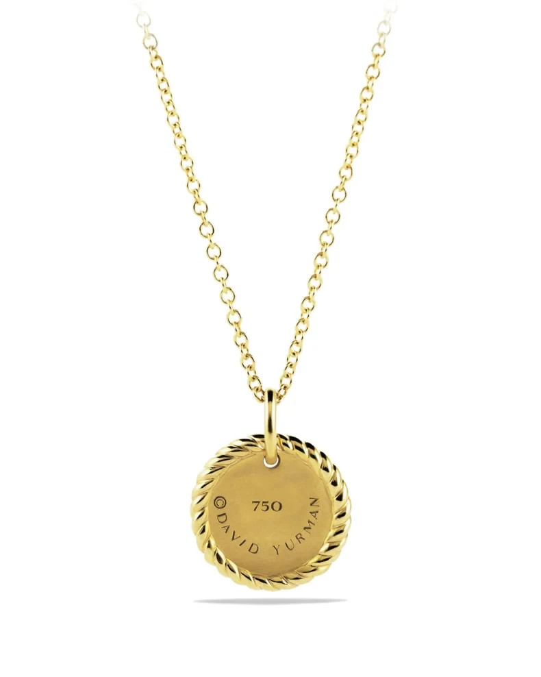 DAVID YURMAN 18K SOLID GOLD LADY LUCK DIAMOND TSAVORITE CHAIN NECKLACE