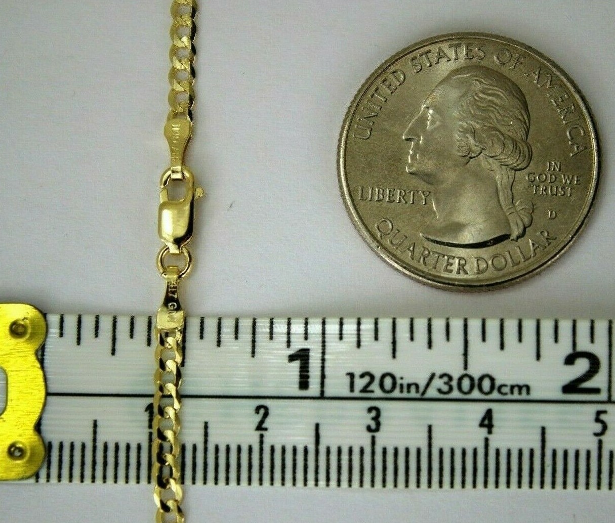 10K Solid Gold Cuban Link Chain Necklace Bracelet Men Women 2.5mm~14mm 7″~30″