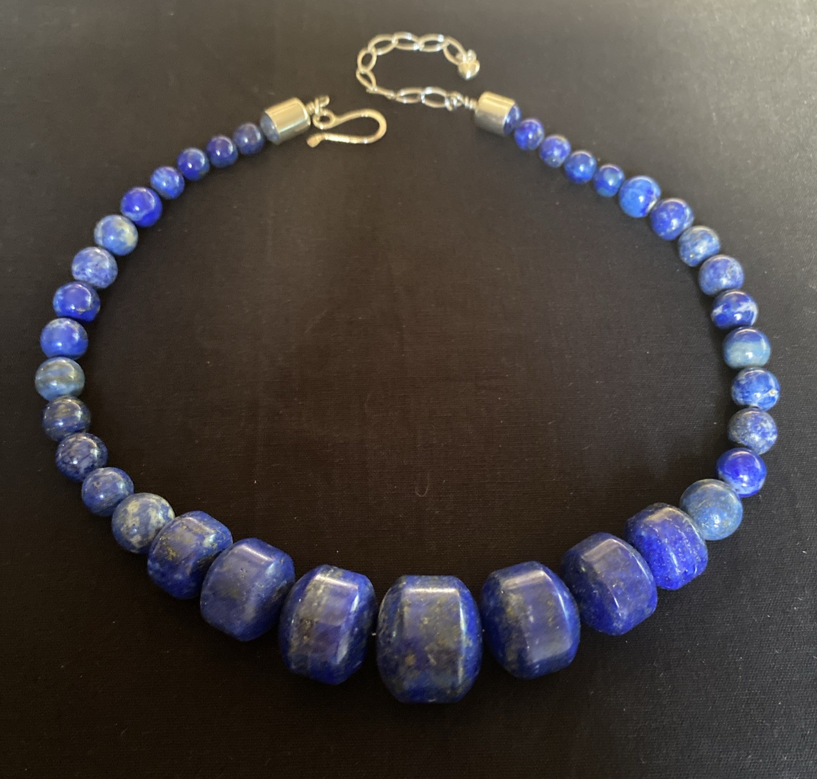 Jay King DTR Lapis Lazuli Chunky Beaded Necklace 925 Closure Excellent