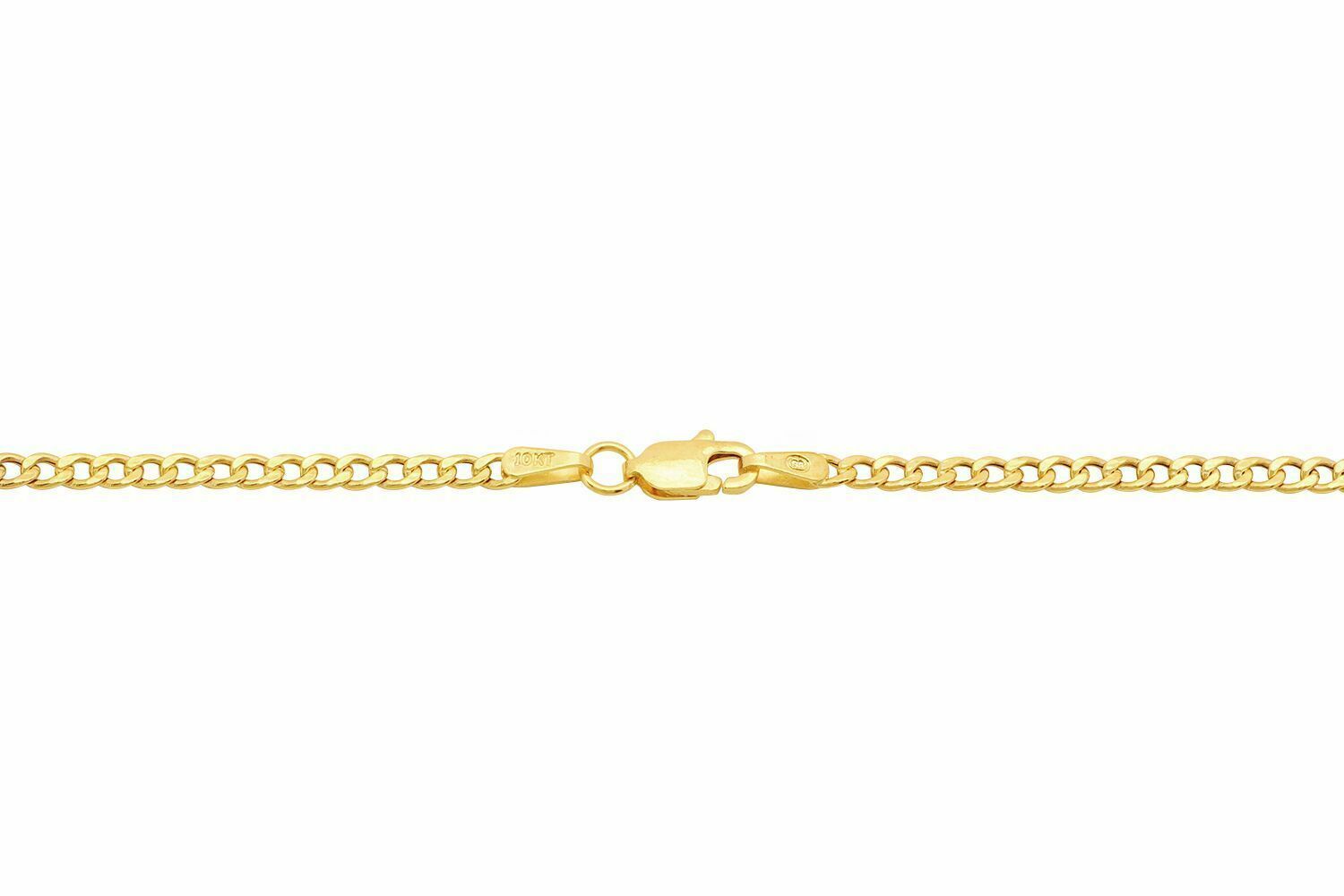 10k Yellow Gold Cuban Curb Link Chain Necklace 2mm-3.5mm Size 16″-30″ Hollow
