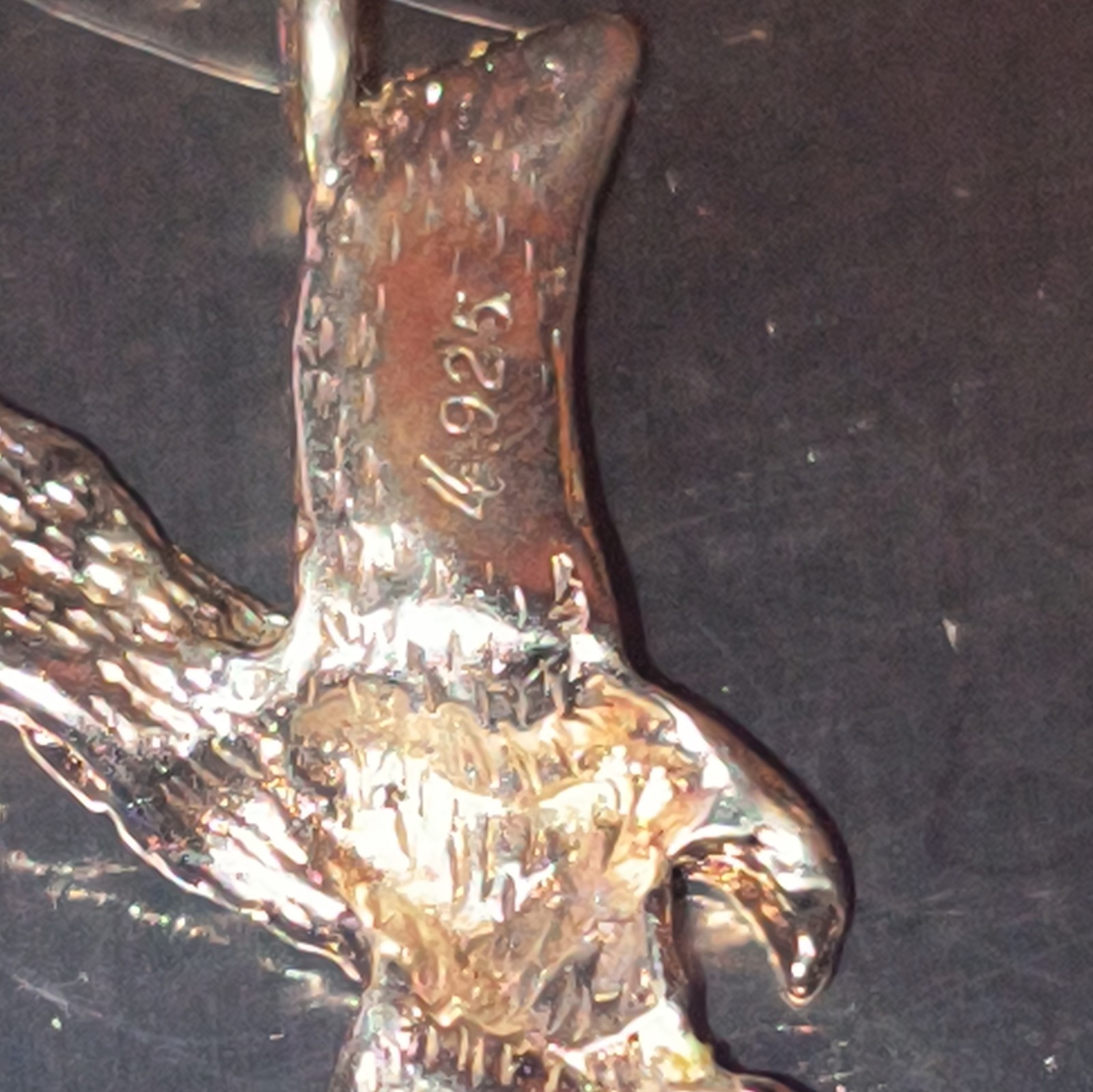 Sterling Silver 925 Eagle Charm Pendant, Signed, No Stone, Animals & Insects