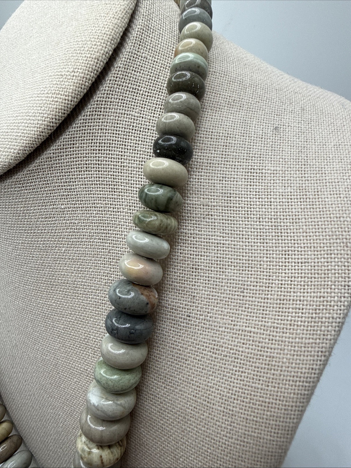 Jay King DTR Sterling Silver Leaf Jasper Graduated Bead Necklace 18-21” 8-16mm