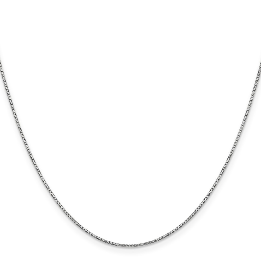 14K White Gold .9mm Box Chain Necklace with Spring Ring Clasp