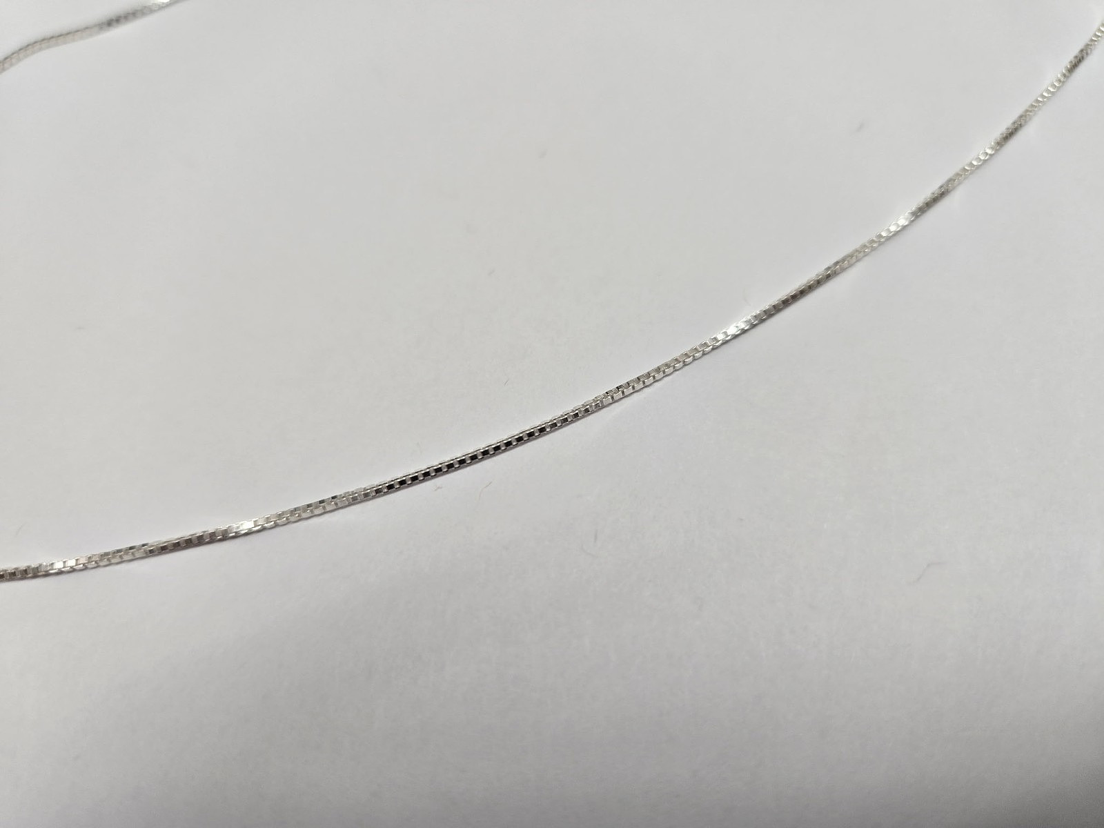 925 Sterling Silver Box Chain Very Thin Necklace Women 0.8mm Thick Size 16″~30″