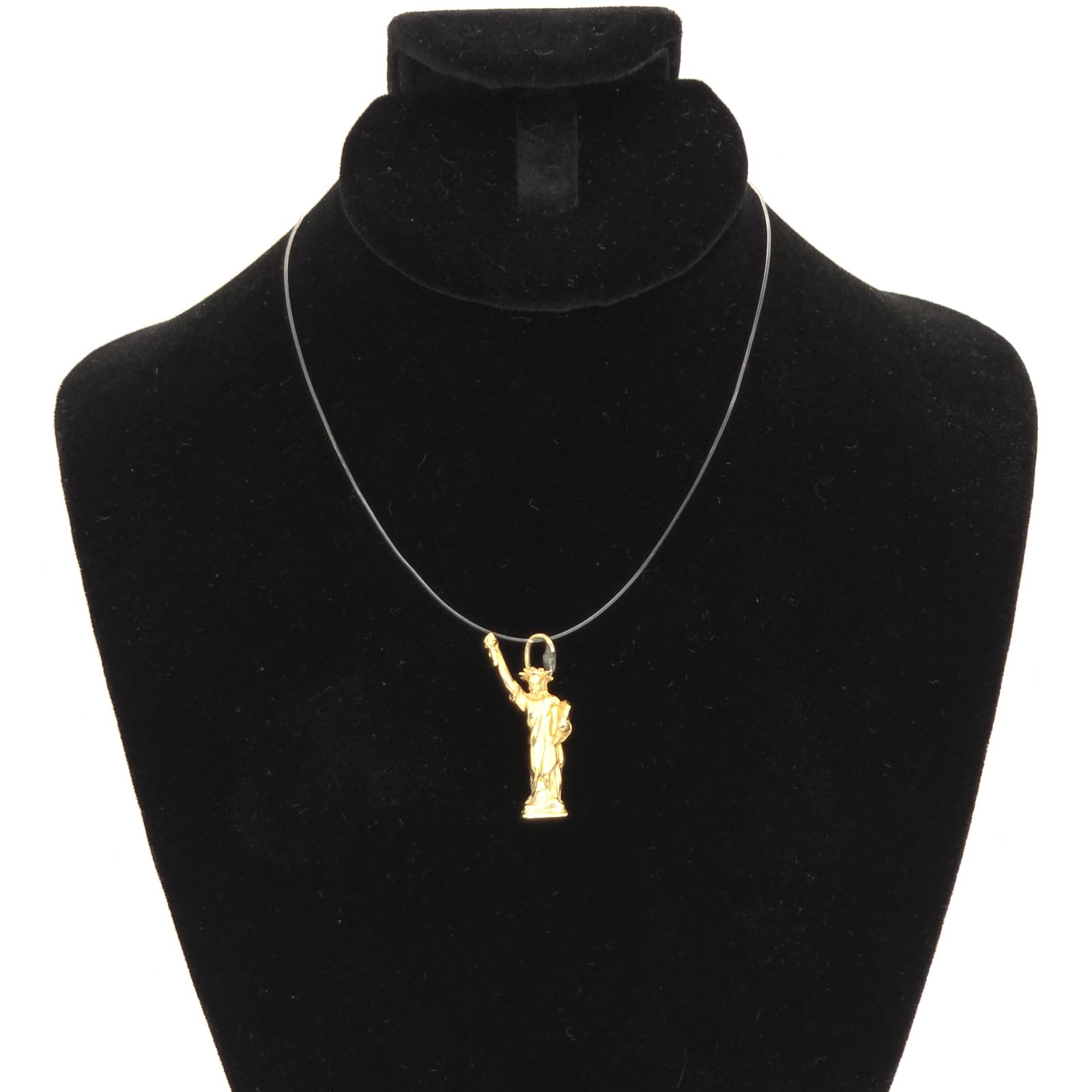 3d 14k Yellow Gold Statue Of Liberty Lady Pendant New York 1″ Charm 2 grams Vtg