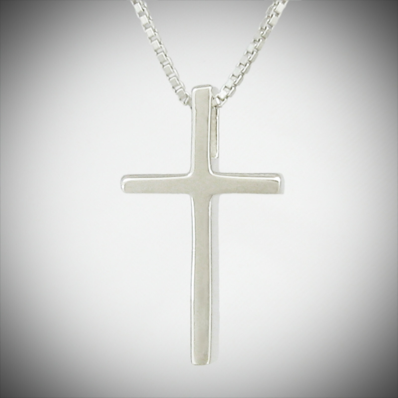 Small Deep Cross Pendant in SOLID ‘925’ Sterling Silver – Choice of Chains, NEW!