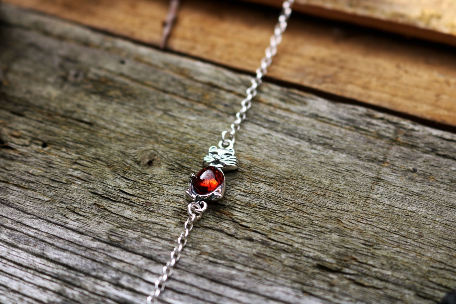 925 Silver Amber Cat Bracelets UK Seller