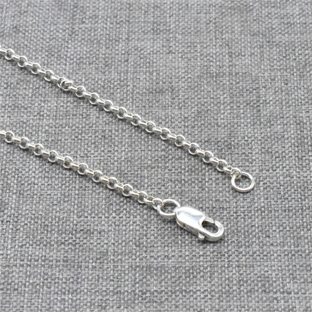 Sterling Silver Shiny Rolo Chain Necklace Lobster Clasp 2mm 16 18 20 22 24 26 30