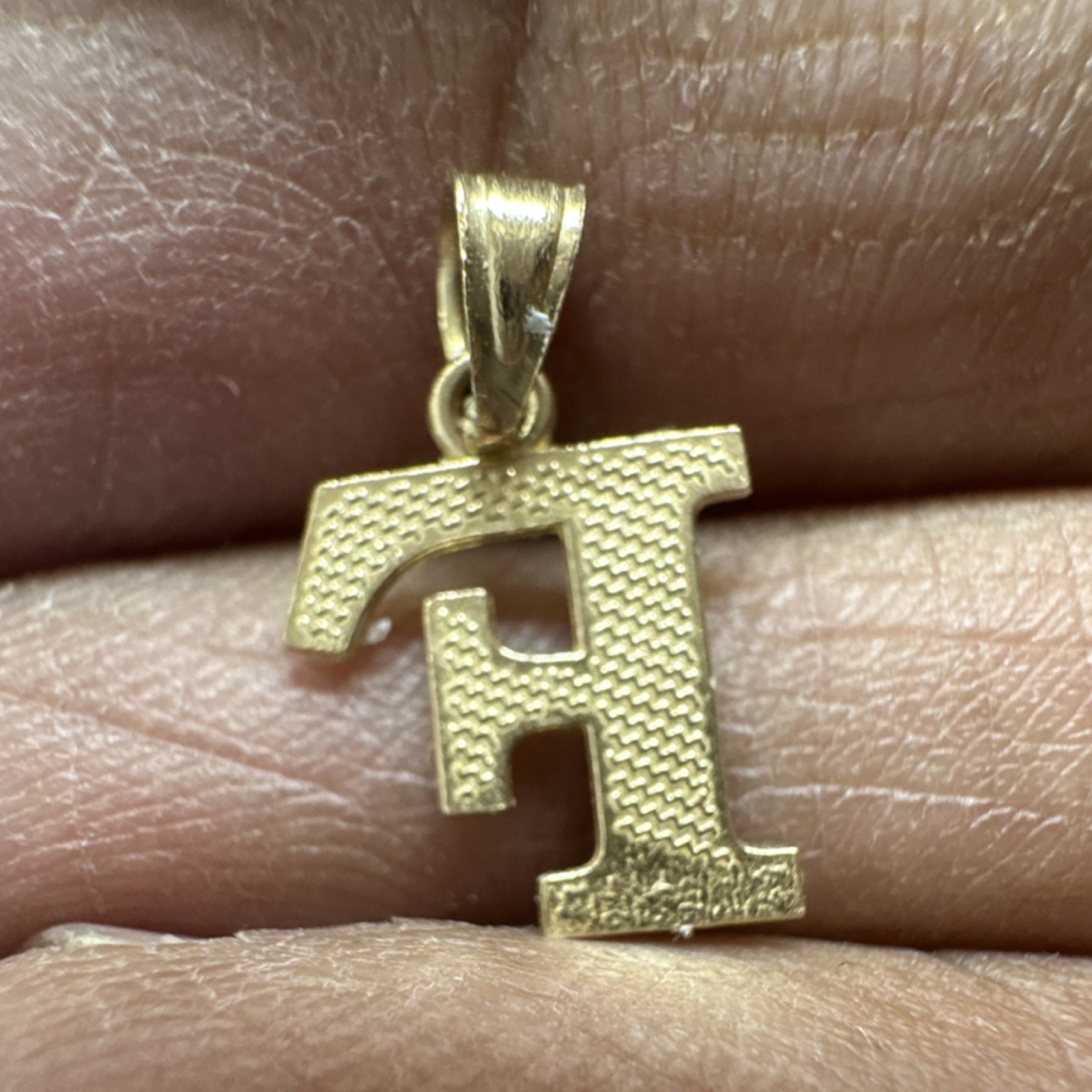 Yellow Gold 14k Letter F Pendant Alphabet Theme No Stone Jewelry Charm