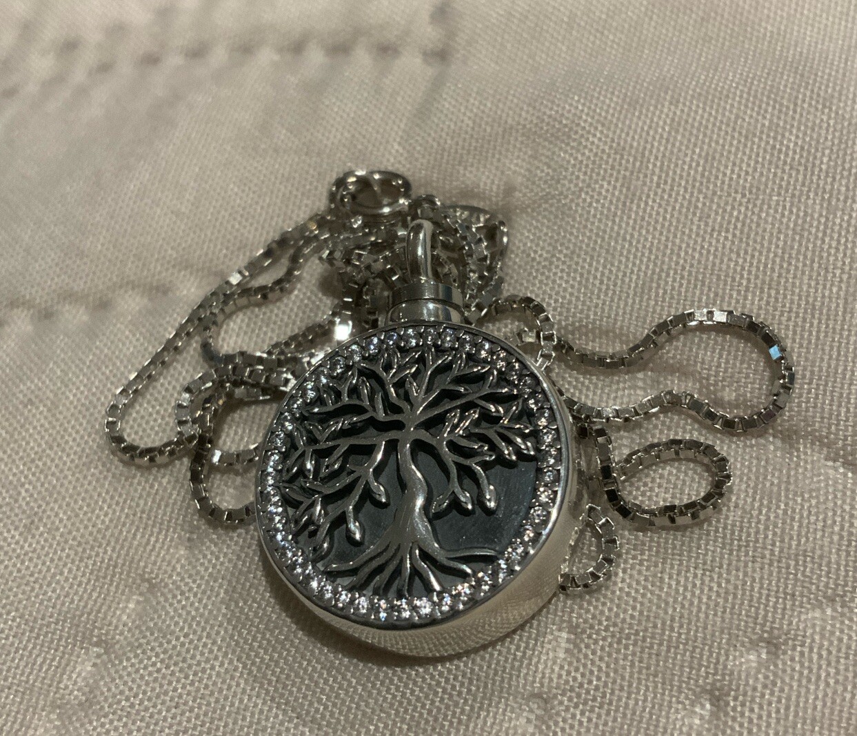 Tree Of Life Ash/urn Cz 925 Pendant 18 Inch Very Pretty ( FOR EVER IN THE HEART)