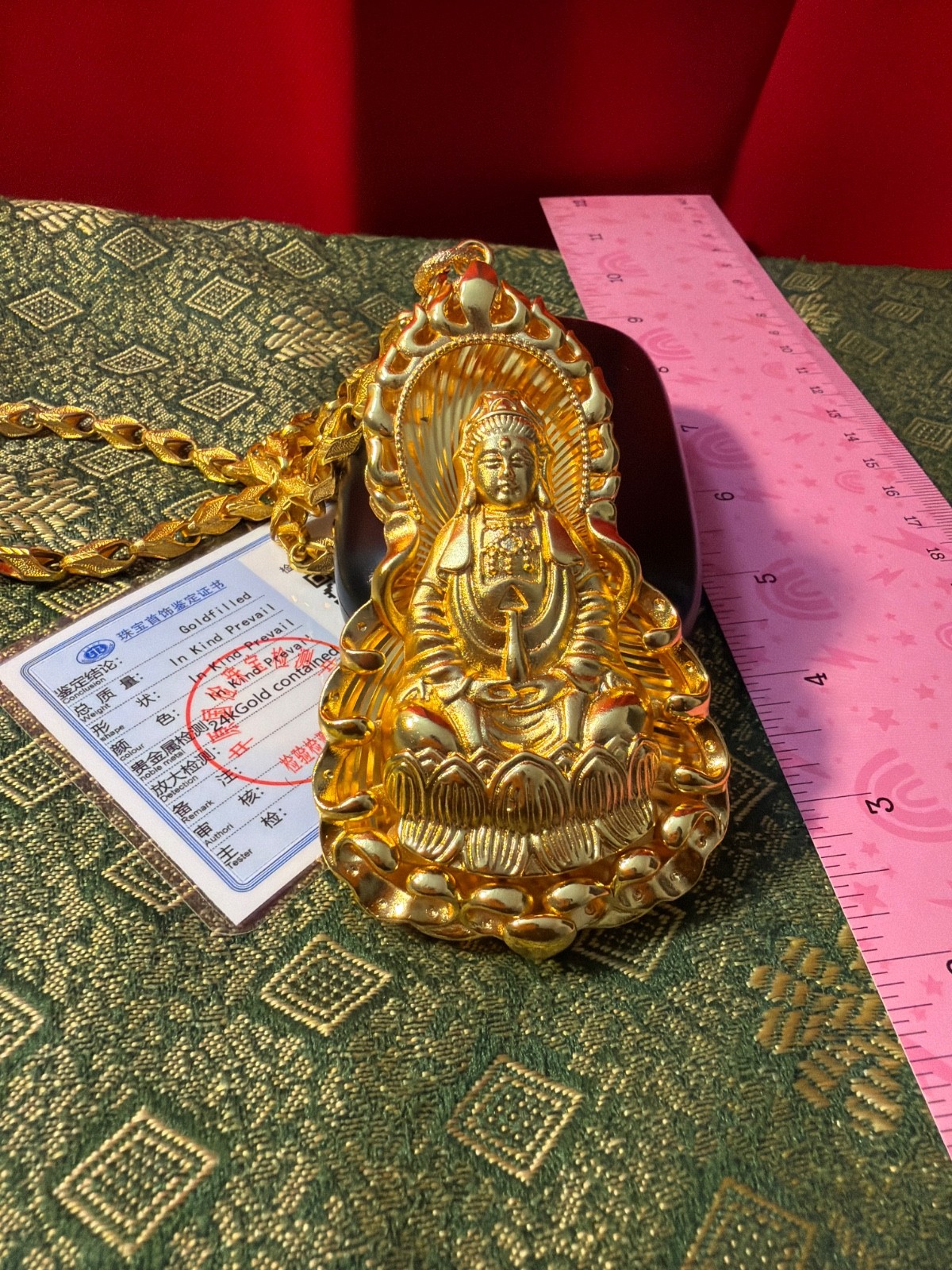 24k gold filled necklace and Buddha pendant