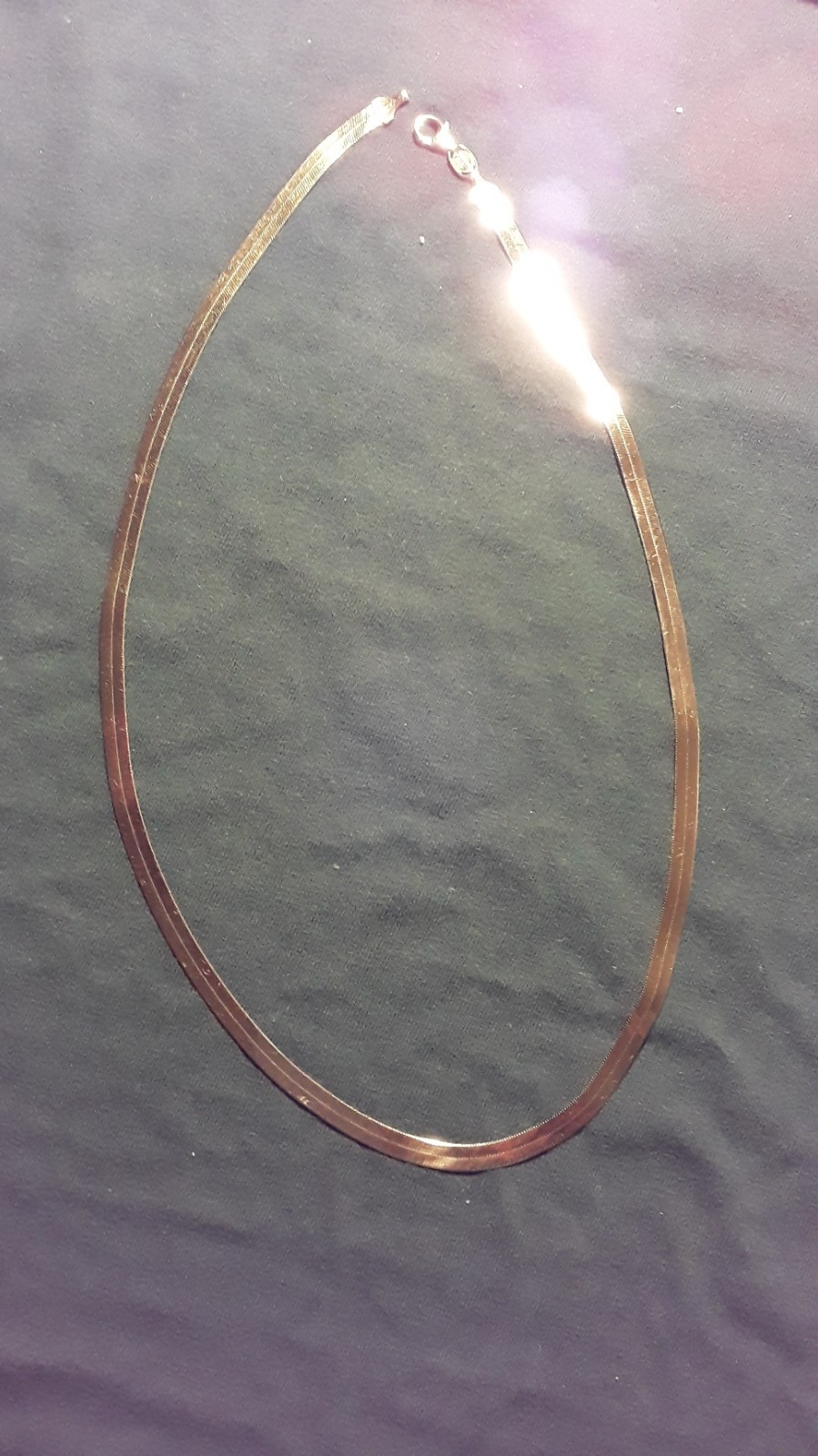 Aurafin 14K Solid Gold Herringbone Necklace 5MM X 20 Inches