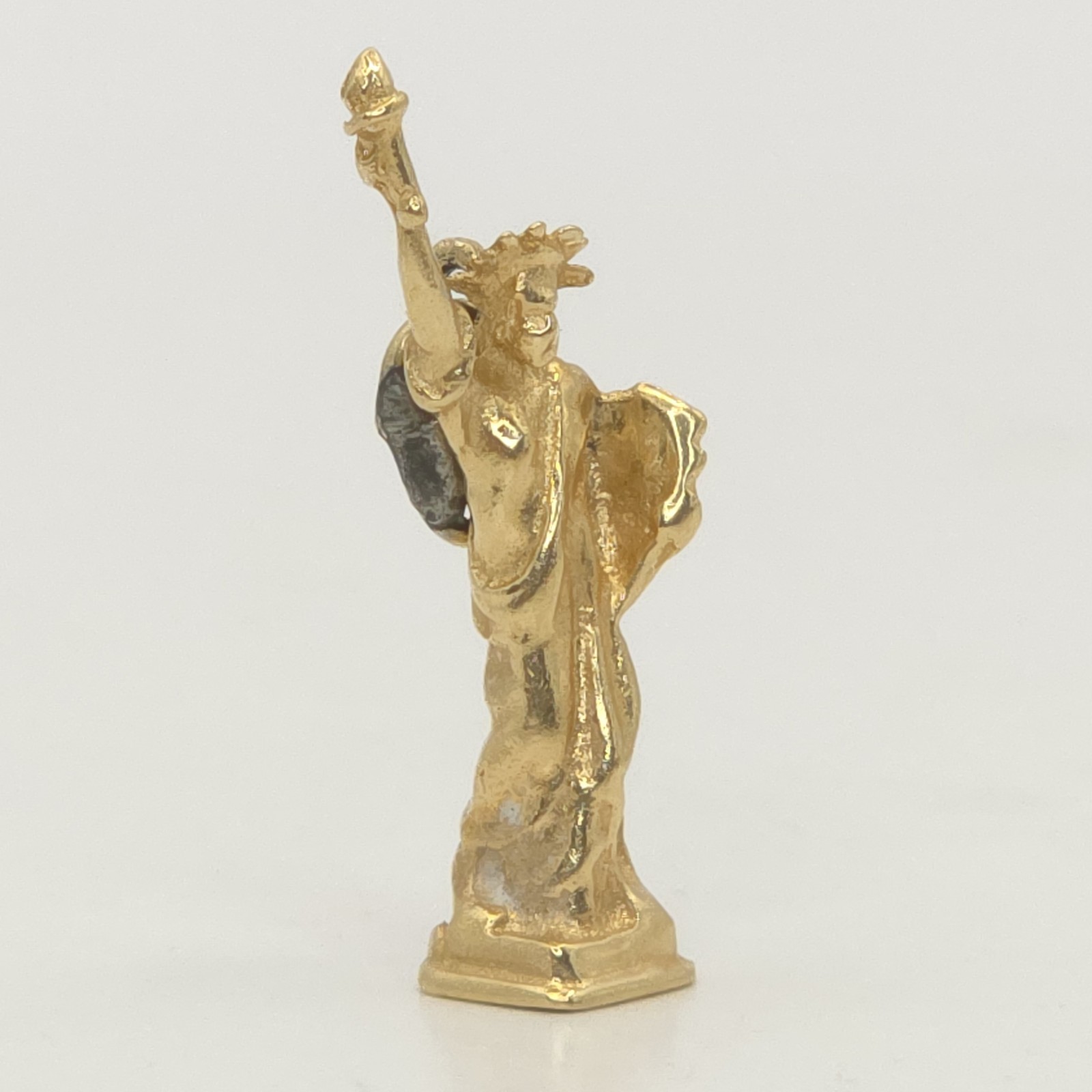 3d 14k Yellow Gold Statue Of Liberty Lady Pendant New York 1″ Charm 2 grams Vtg