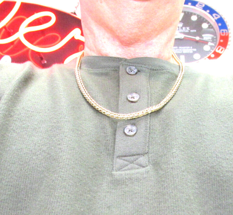 Men’s 23.5 inch Modern Chain Necklace Heavy Duty Hollow 10k Gold MAKE OFFER