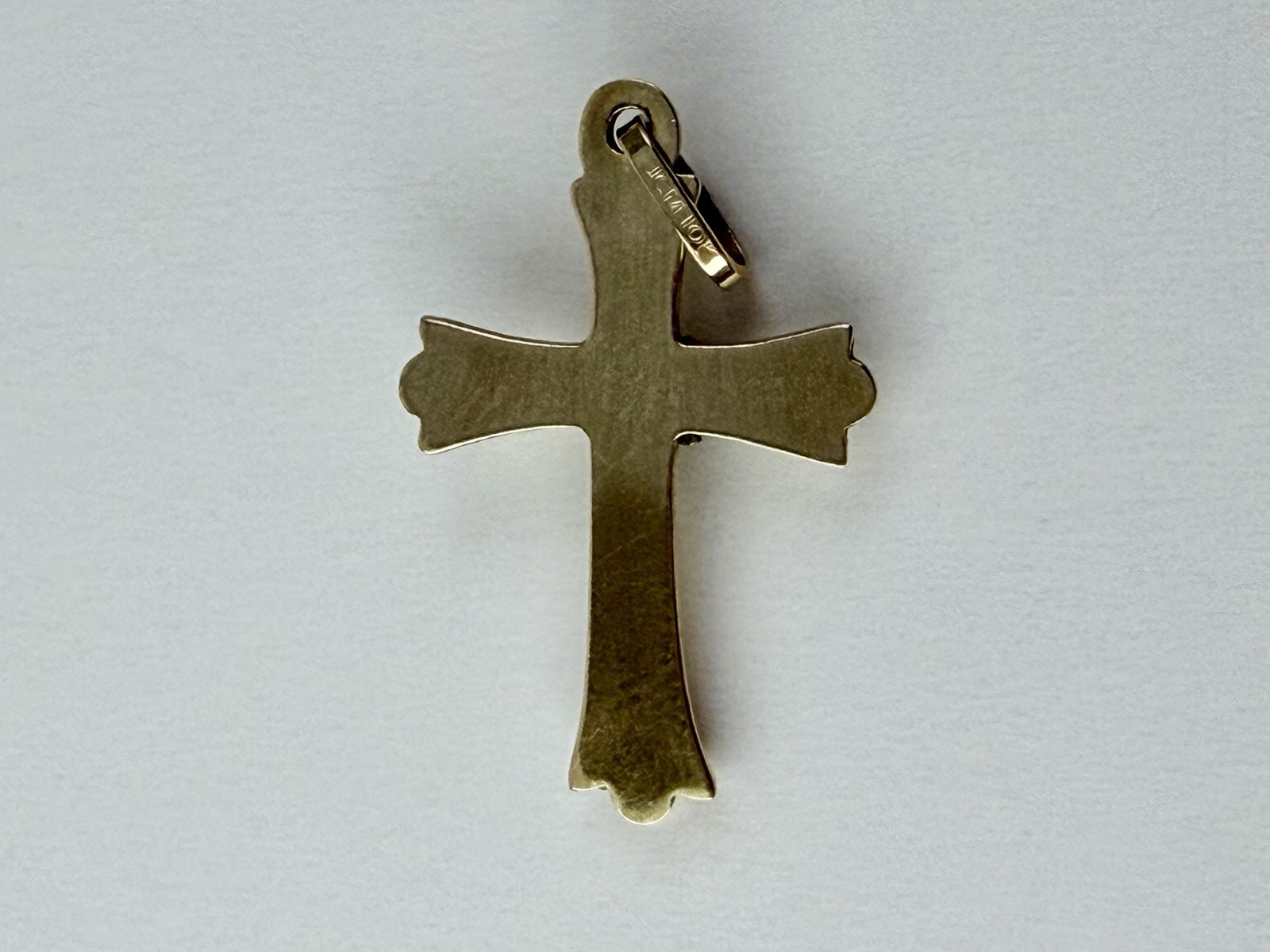 Vintage 10K Gold Cross Pendant Yellow White Gold Starburst Estate JCM 25mm