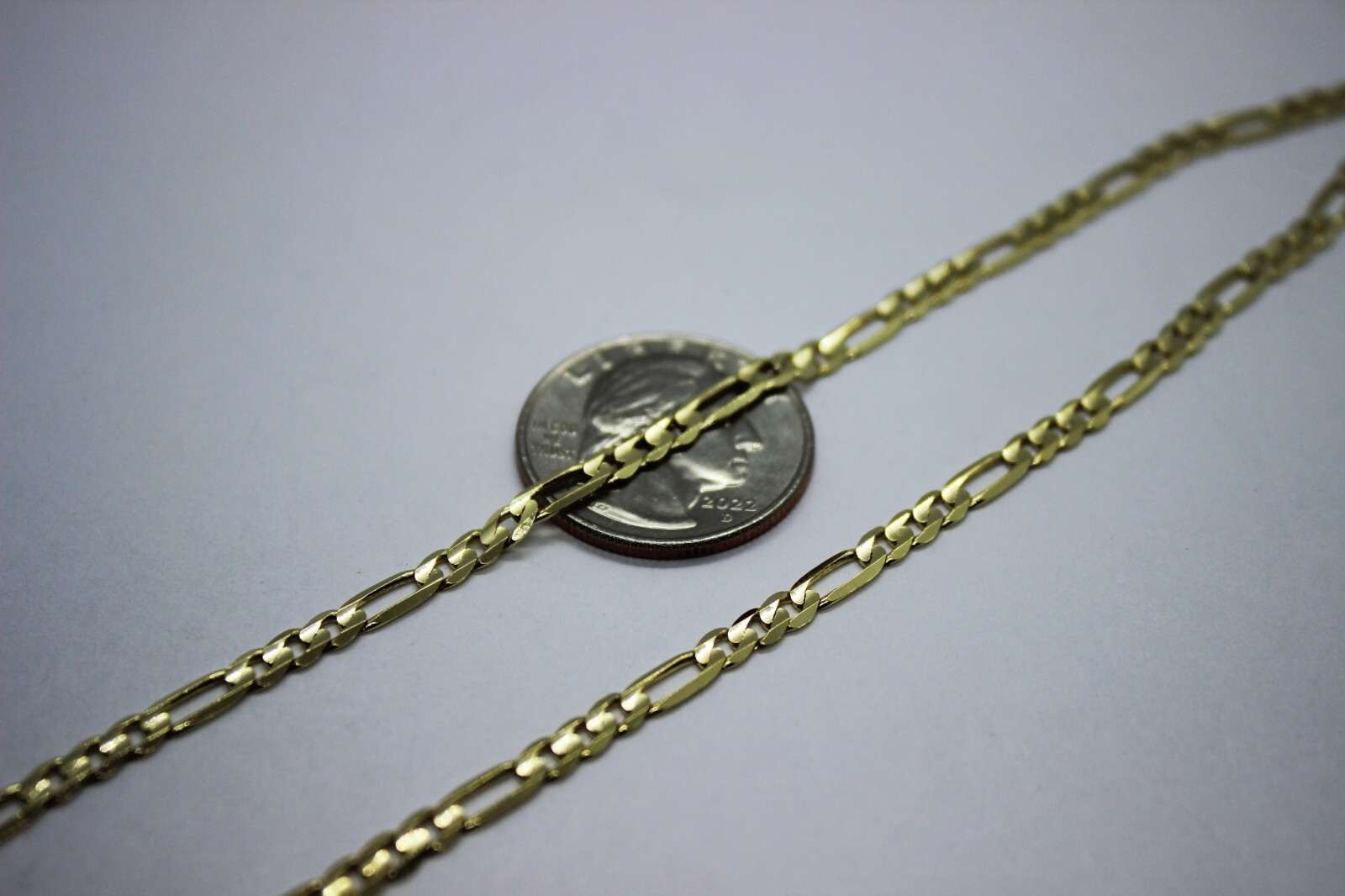 14k Solid Yellow Gold Figaro Chain Necklace Bracelet 1.9mm – 5.3mm / 7″ – 30″