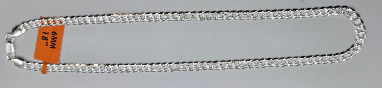 CUBAN CURB Chain Necklaces, 925 Sterling Silver, Italy Handmade, 6mm-7mm