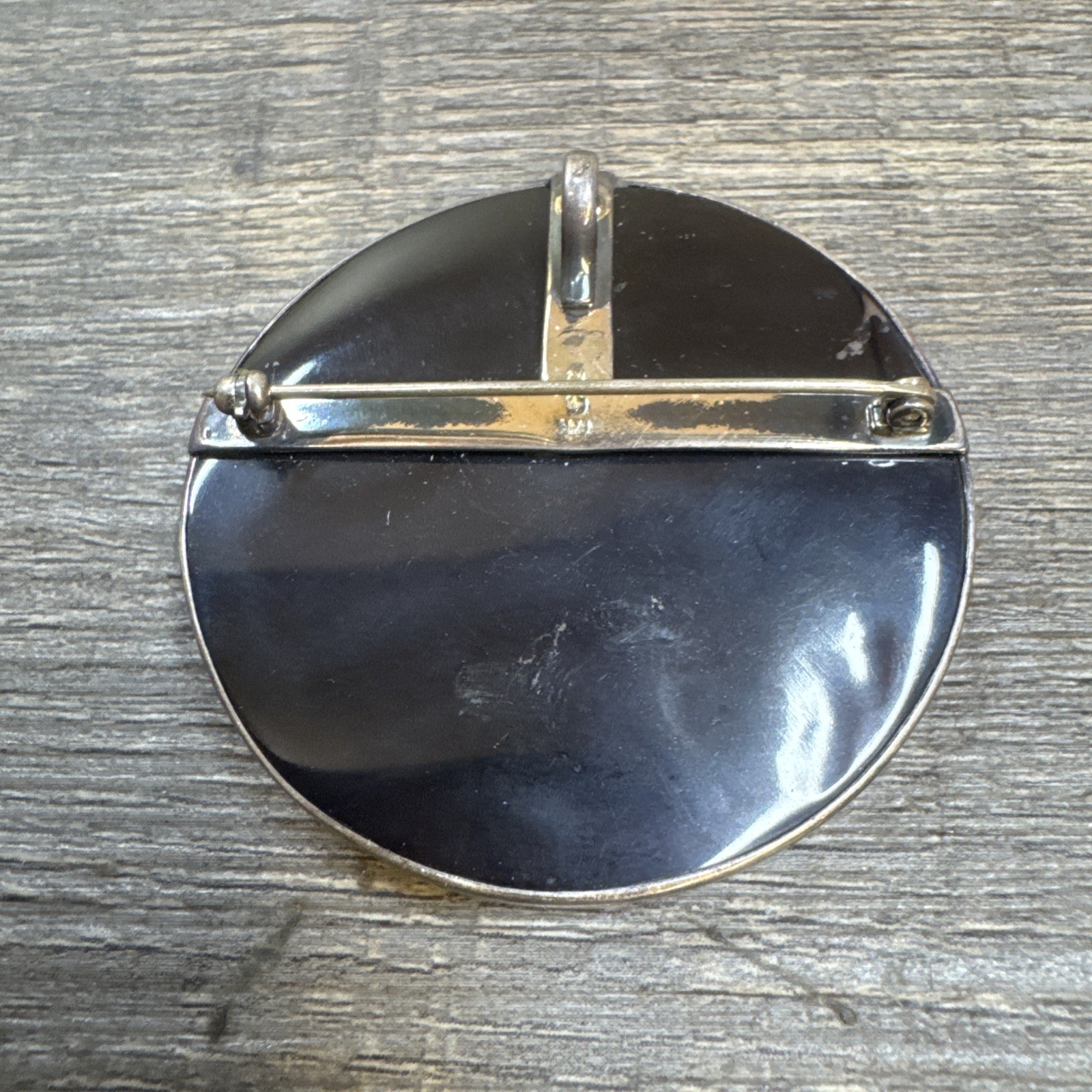 Vtg Colleen Lopez, Brooch Pendant Pin Sterling Silver 4 Gemstones Enamel Herons