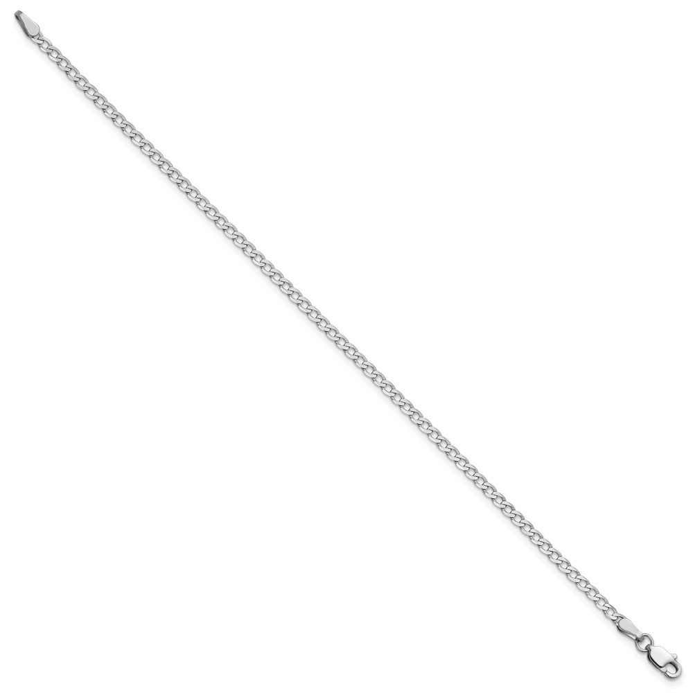 14K White Gold 2.2-9.5mm Curb Chain Necklace 7-30 Inch Mens Womens