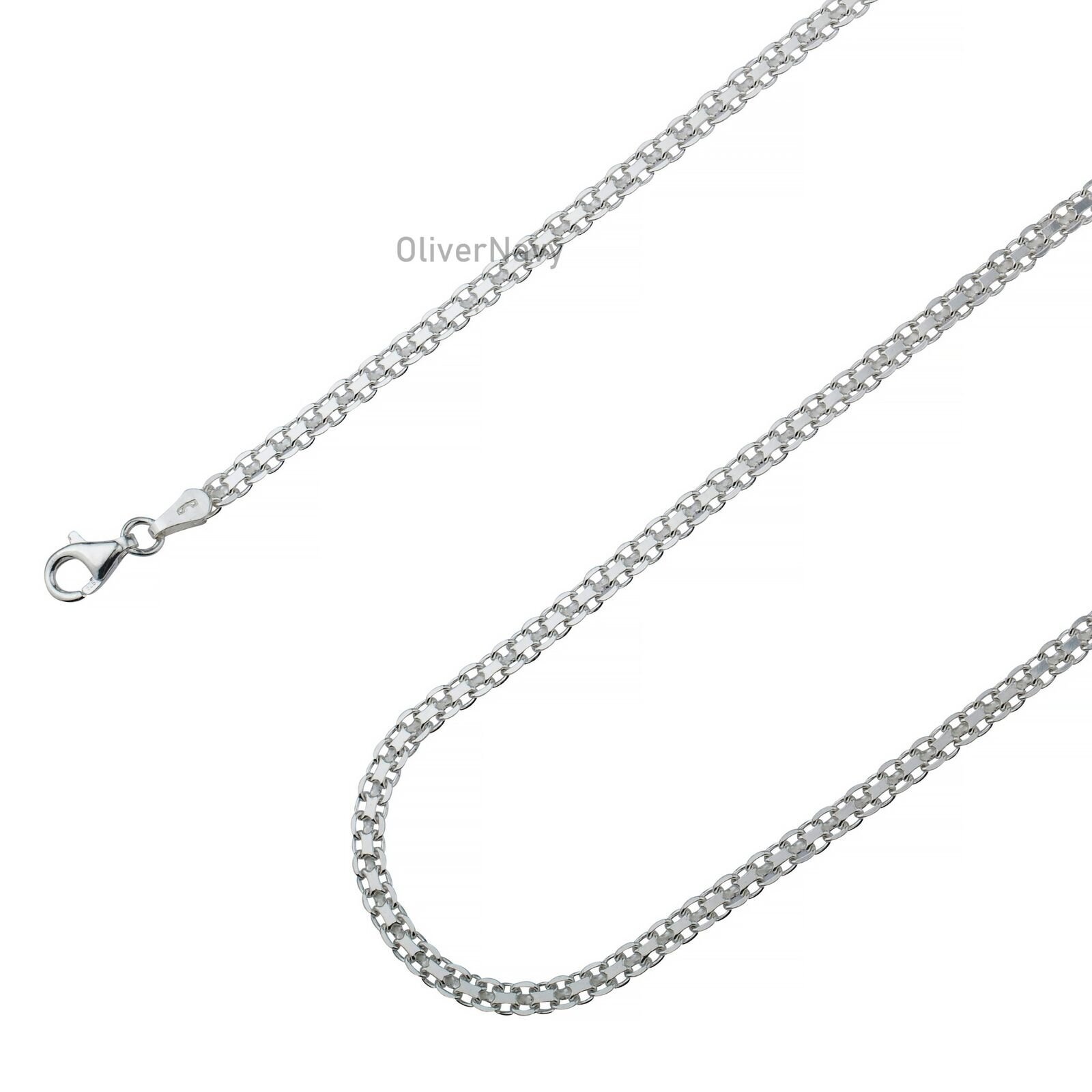 925 Sterling Silver Bismark Chain 3mm Necklace Italian 925 New