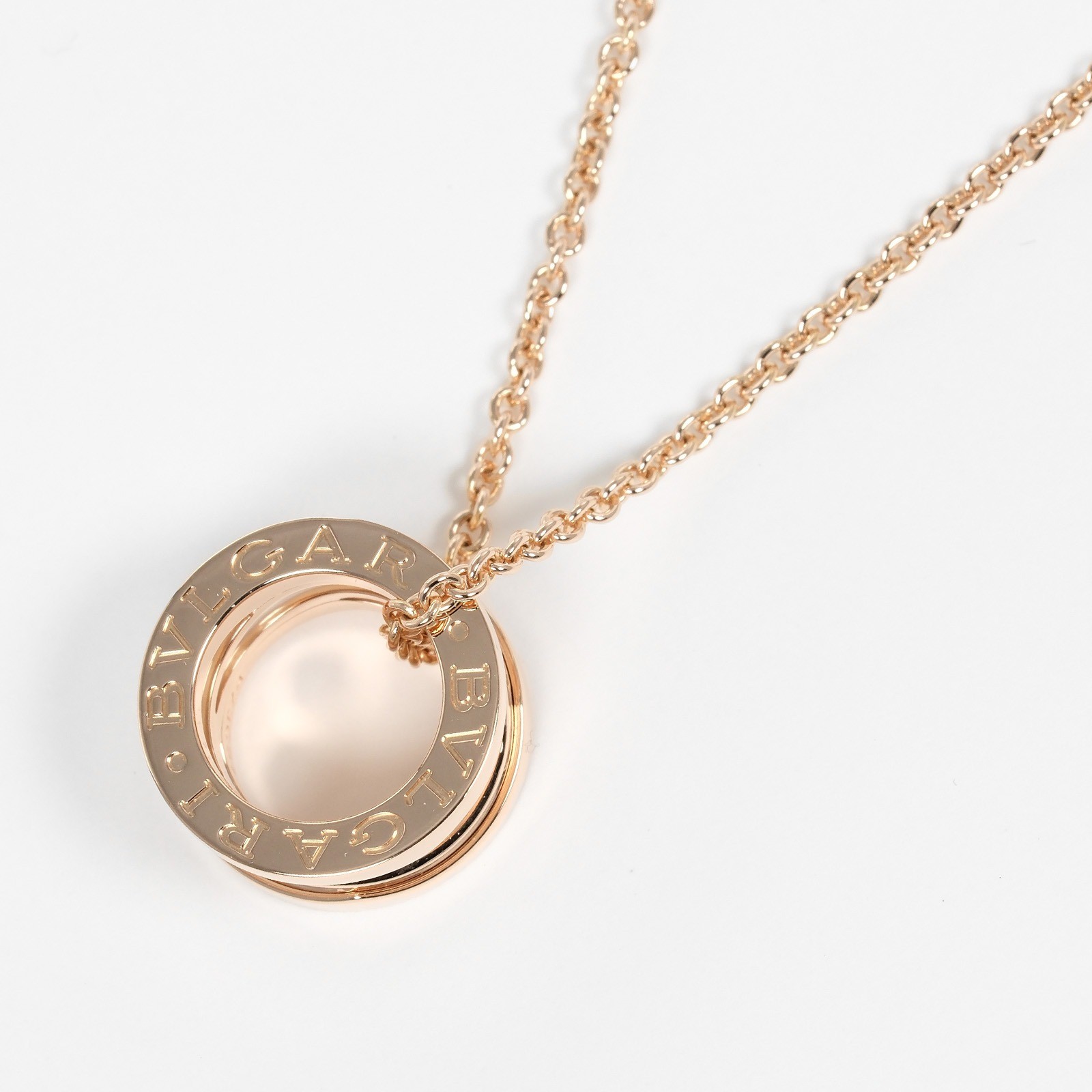 Bvlgari B.zero1 Design Legend Necklace 18K RG Rose Gold Ceramic 17.3in 13.4g