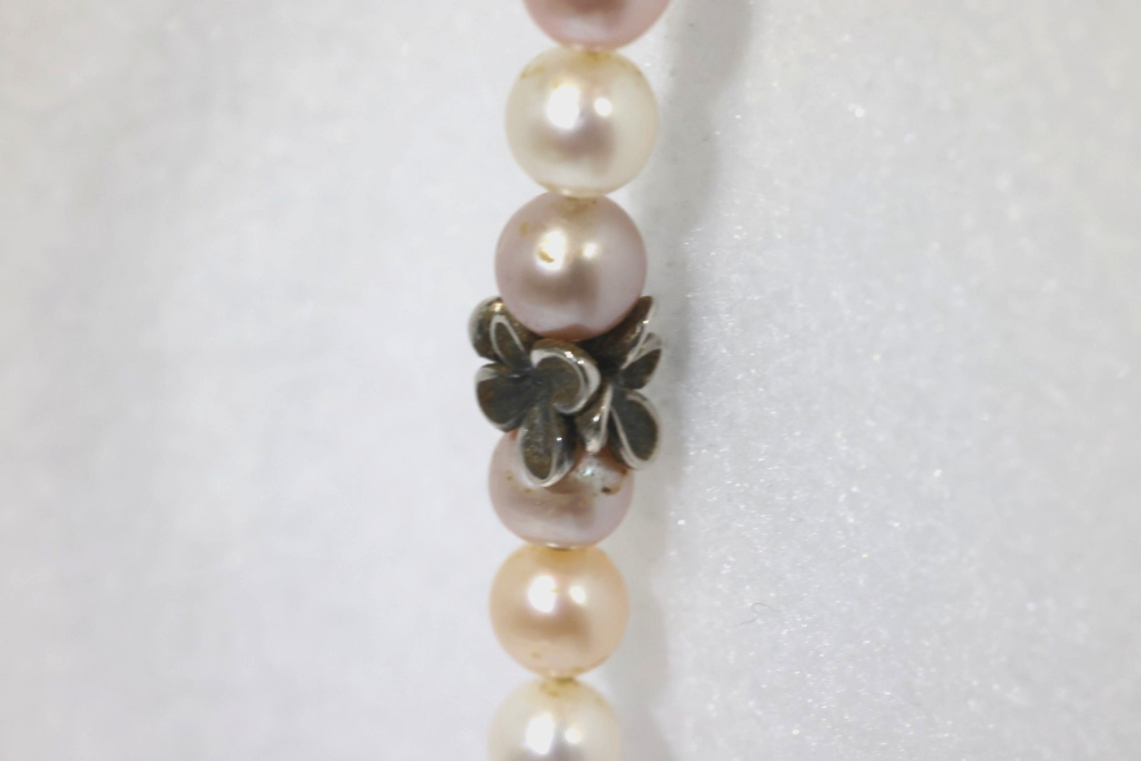 Ann King Sterling Silver 925 & 18k Gold ORCHID Multi Pink+Cream Pearl Necklace