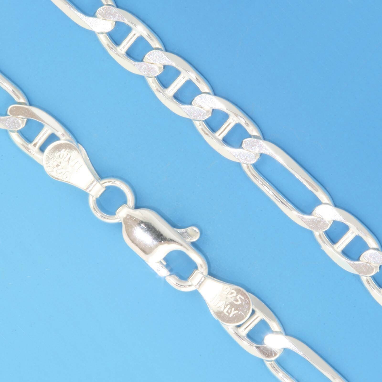 20″ 4.5mm Figaro Marina Mariner 925 Sterling Silver Neck Chain Necklace Figaroa