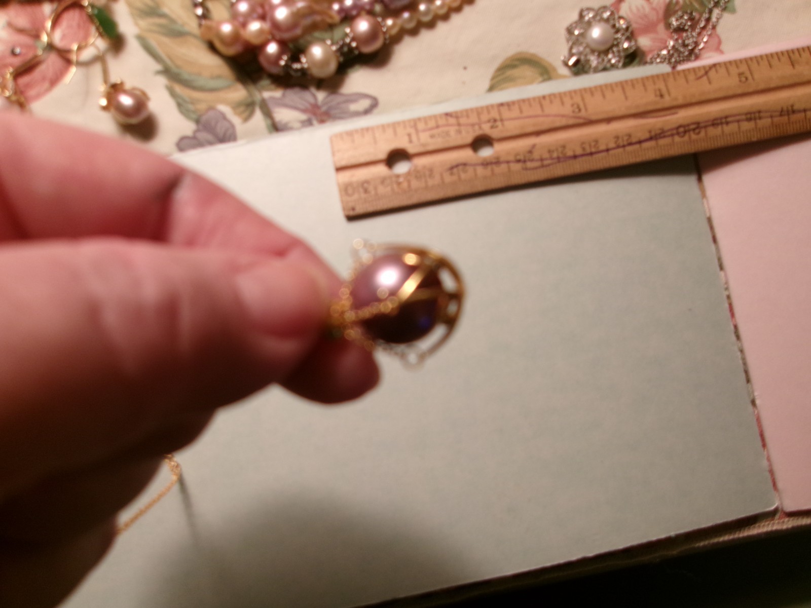 PEARL IN CAGE ABOUT 13 HALF DROGON BALL… NECKLACE