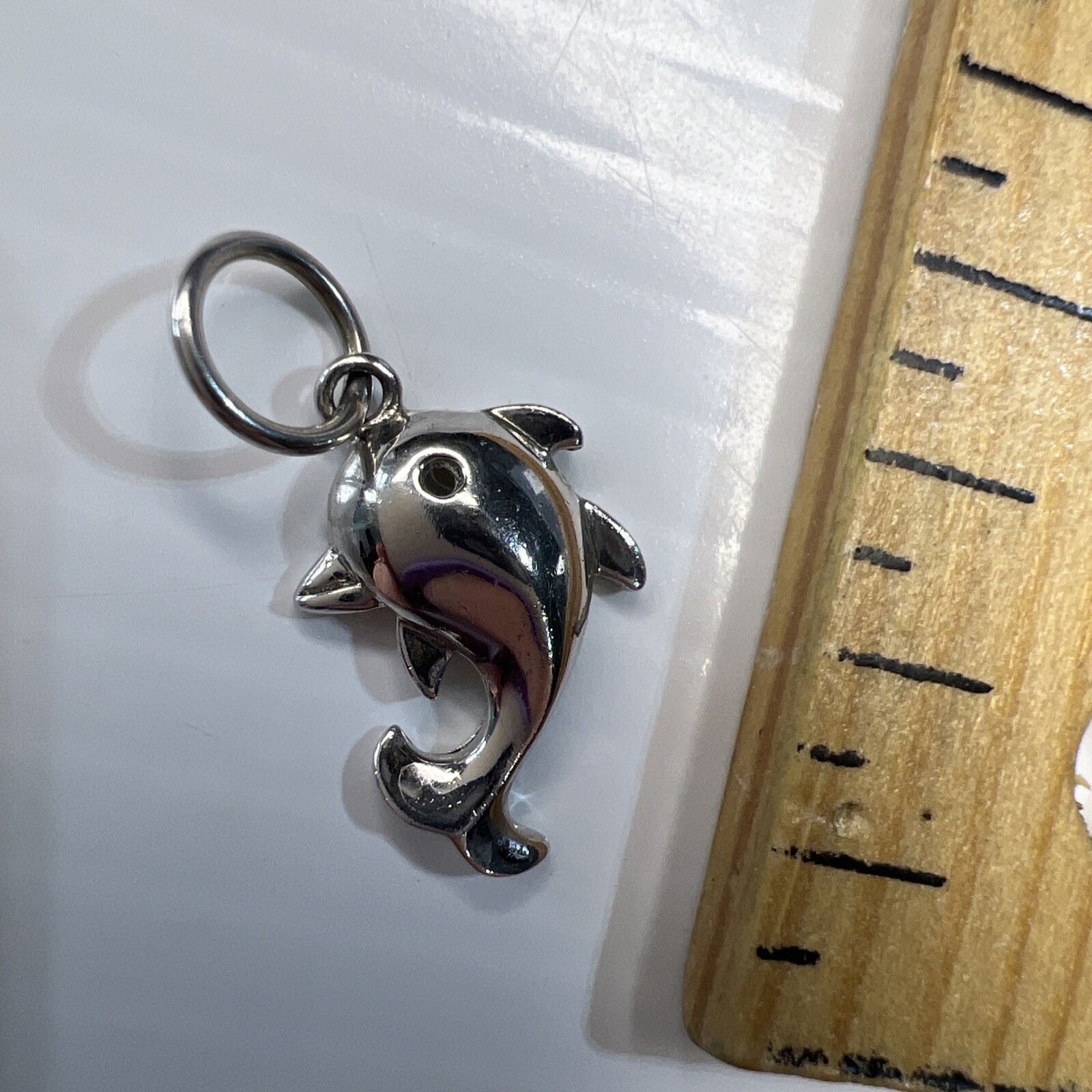 925 Sterling Silver Retro Charm Pendant Cute Cartoon Dolphin Whale Ocean Beach