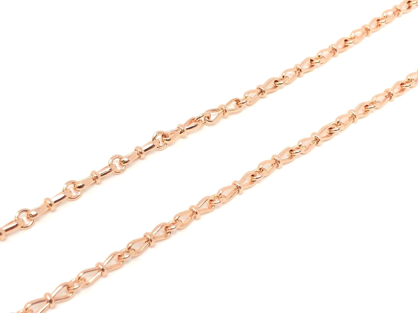 14k Rose Gold Solid Handmade Bow Fashion Link Chain Necklace 22″ 3.5mm 23.5grams