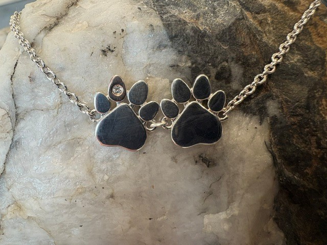 Clogau 9ct Rose Gold Paw Prints Sterling Silver Double-Paw Bracelet 16-18.5cm