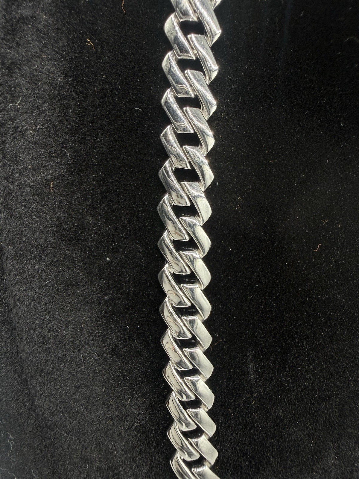 9mm 22 Rhodium Miami Cuban Heavy Chain Sterling Silver W Moissanite Pendant 22″