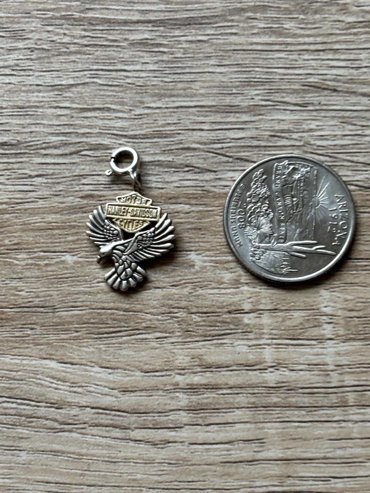 Harley Davidson Sterling Silver Charm Eagle W/ Classic Bar & Shield (MOD)