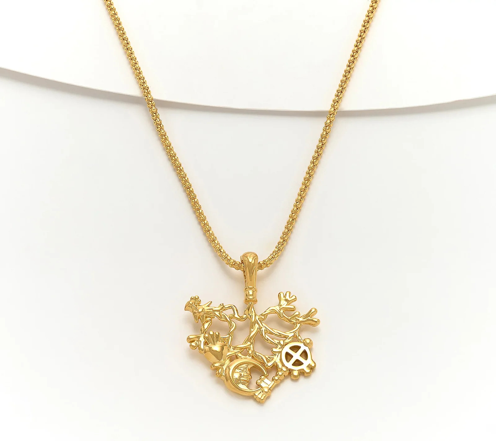 David Markstein Gold-Plated Sterling Silver Jane Cimaruta Pendant w/ Enhancer&