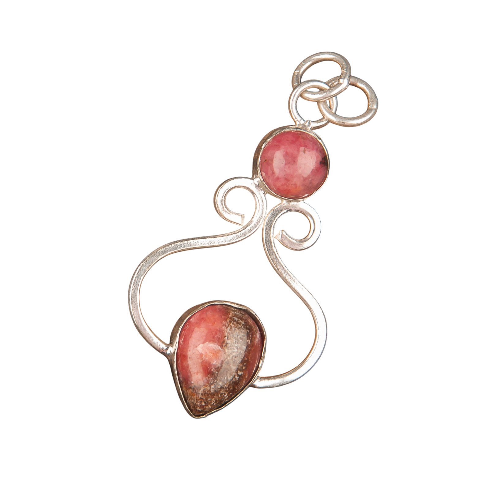 Black Rhodonite Gemstone 925 Sterling Silver Chain Pendent1.60″ Gift For Her