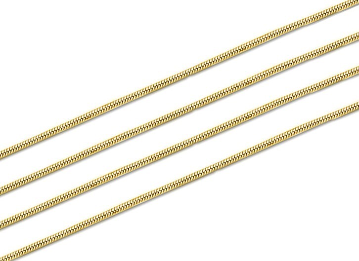 10K Yellow Gold Square Snake Chain .65mm wide 16 18 20 22 inch Spring Ring Clasp